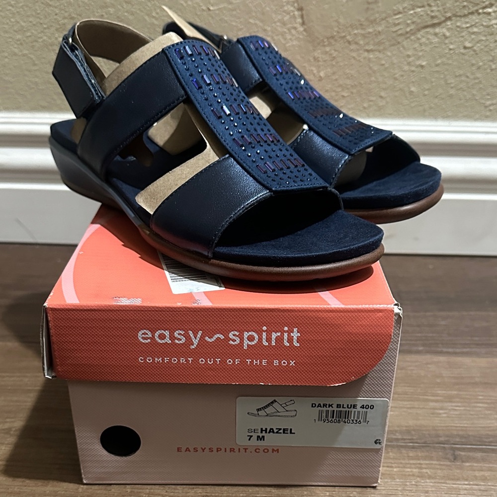 Easy Spirit Navy Blue Sandals